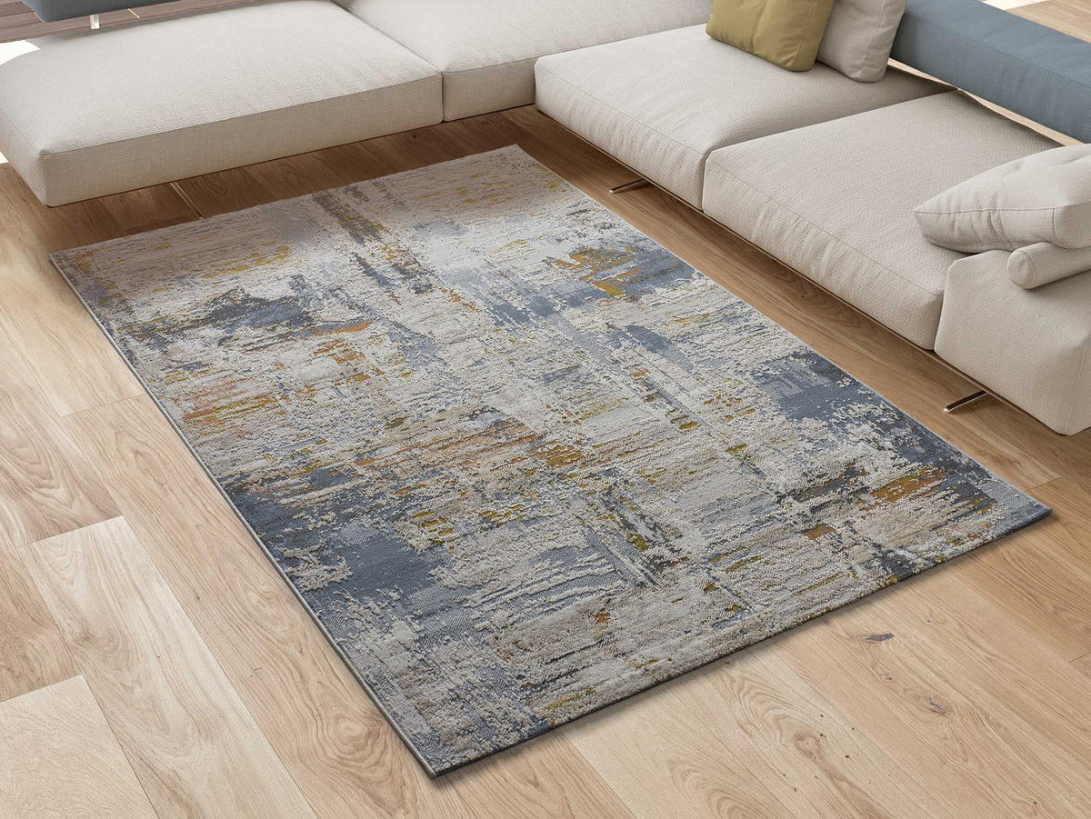 WEBTEPPICH Blau Springs 115/170 cm - Blau/Beige, Naturmaterialien/Textil (115/170cm) - Atticgo