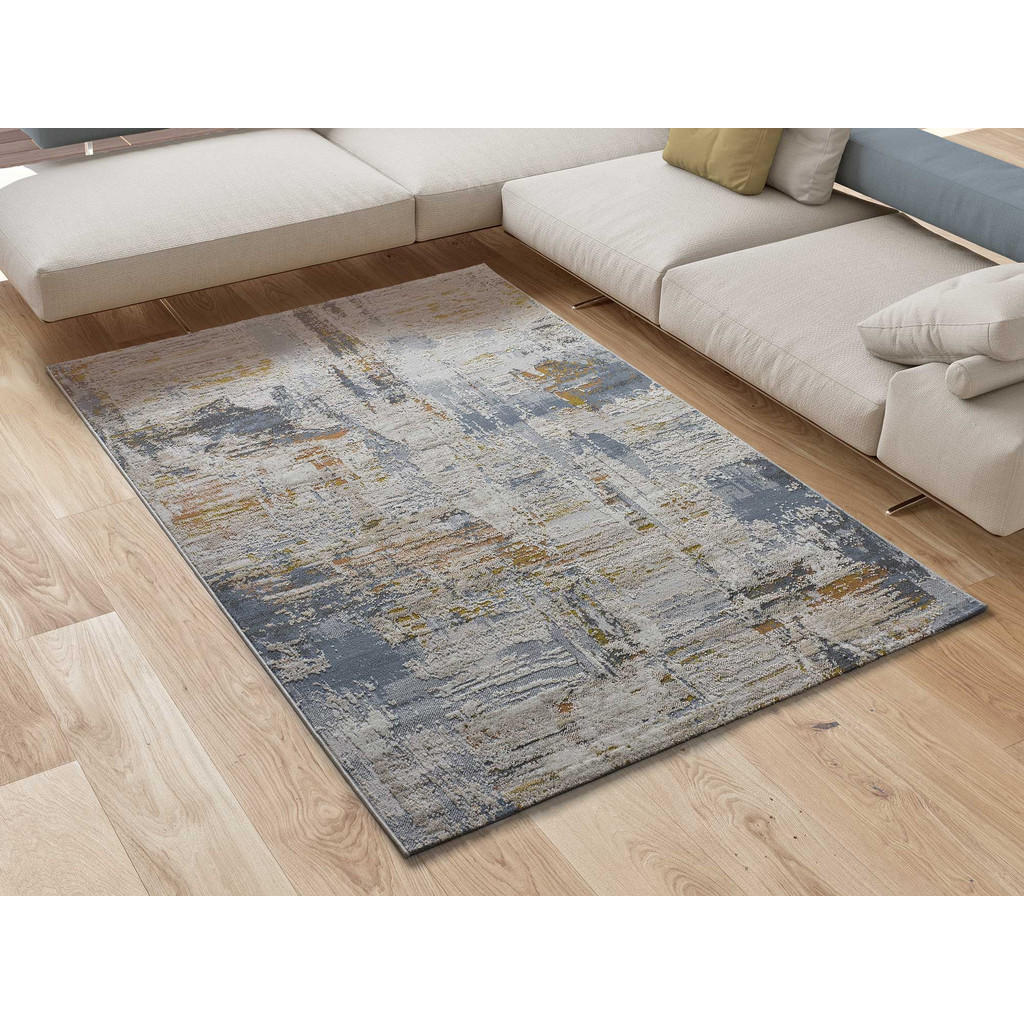Thumbnail - Atticgo Webteppich, Mehrfarbig, Beige, Blau, Kupfer, Textil, Mode, Rechteckig, 134x200 cm, Oeko-Tex® Standard 100, antis...