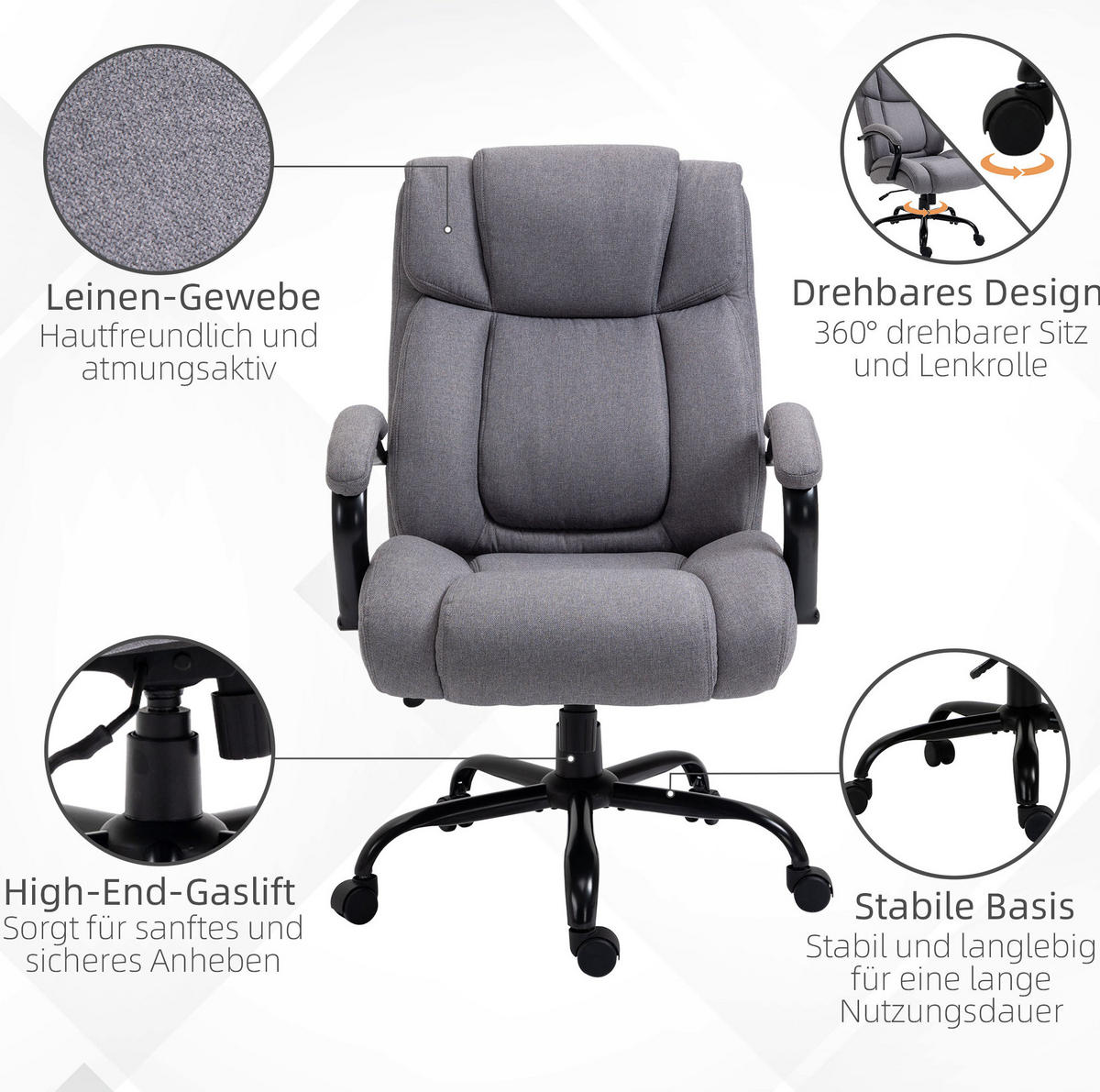 BÜROSTUHL ergonomisch höhenverstellbar Light Gray - Hellgrau, Kunststoff (83/118/72.5cm) - Meubliv