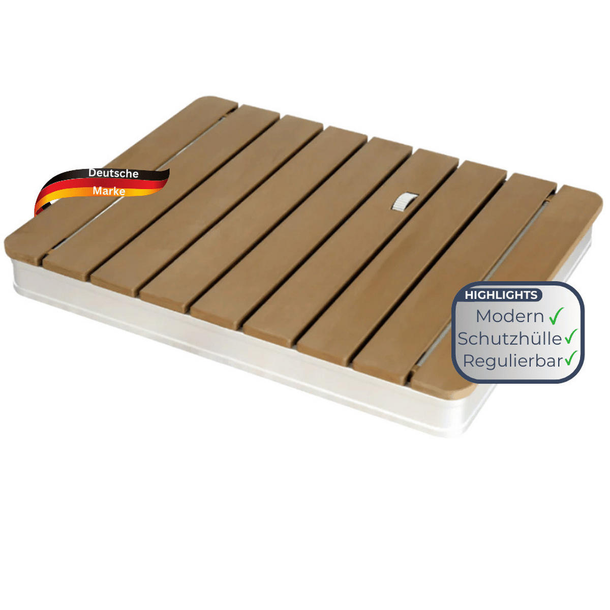 GARTENDUSCHE Outdoor eckig TYLIX WPC Bodendusche - Braun, Holzwerkstoff (70/7/55cm) - DELUKE
