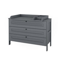 WICKELKOMMODE Ajaton Grau 133 x 98.4 cm mit 3 Schubladen - Grau, Holzwerkstoff (133/98.4/70cm) - VitaliSpa