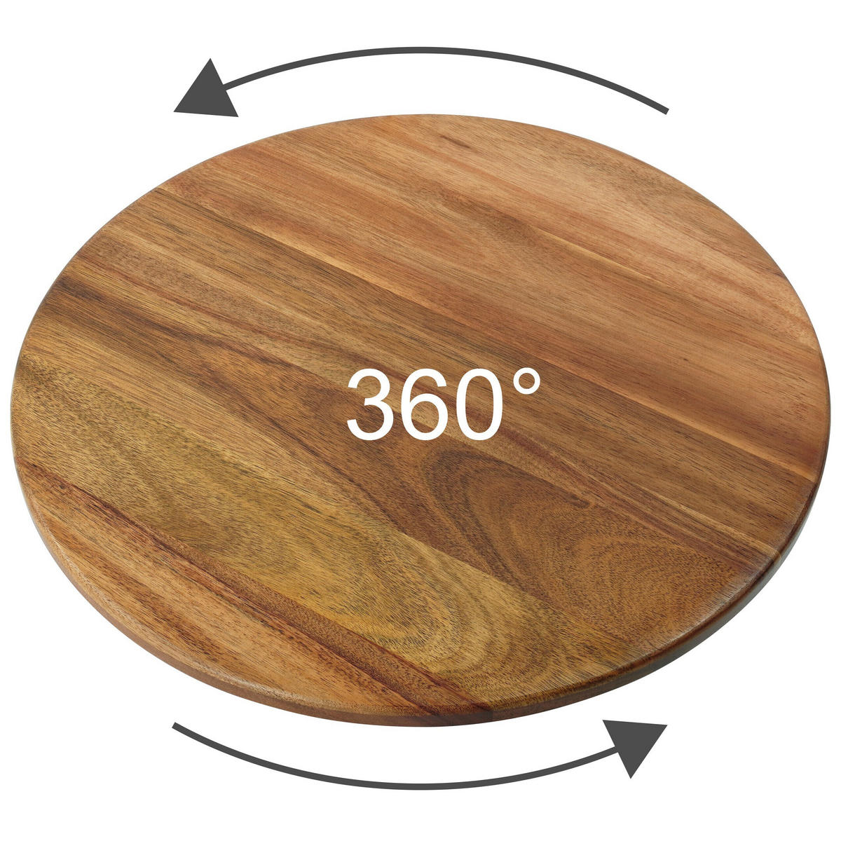 OTOČNÝ tác - hnědá, dřevo/plast (40.6/2/40.6cm) - Relaxdays