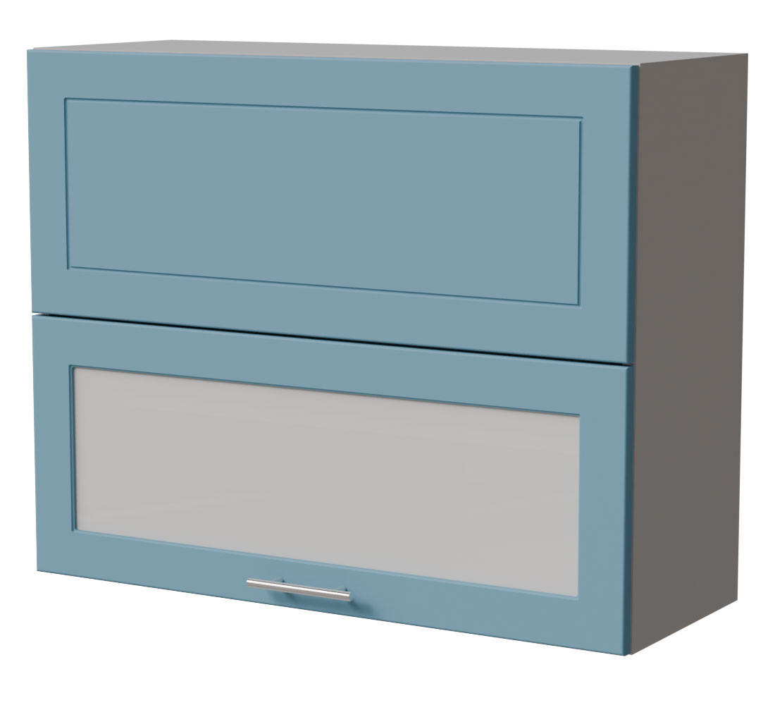 KLAPPHÄNGESCHRANK Bari W8BS/90-AV Grau / RAL 5024 pastellblau 90 / 32,5 / 72cm - Blau/Grau, Holz/Holzwerkstoff (90/72/32.5cm) - Feldmann-Wohnen