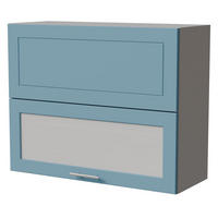 KLAPPHÄNGESCHRANK Bari W8BS/90-AV Grau / RAL 5024 pastellblau 90 / 32,5 / 72cm - Blau/Grau, Holz/Holzwerkstoff (90/72/32.5cm) - Feldmann-Wohnen