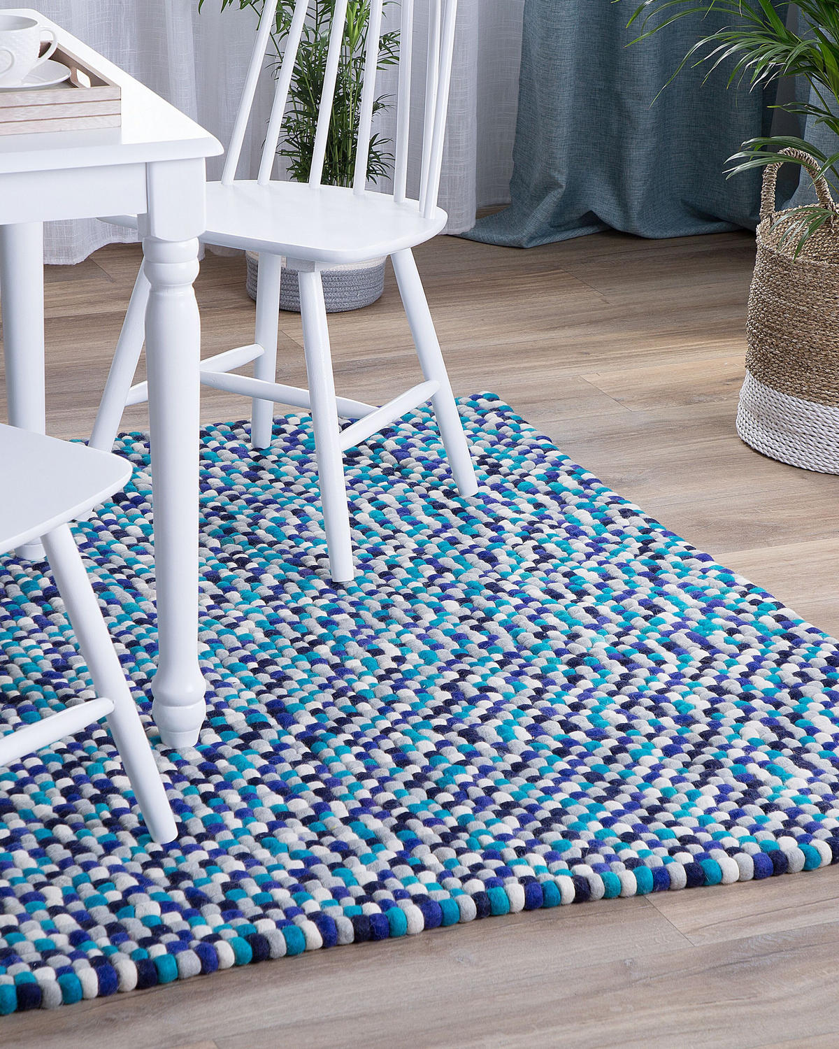 FILZKUGELTEPPICH Amdo 230/160 cm - Multicolor, Textil (160/230cm) - Beliani