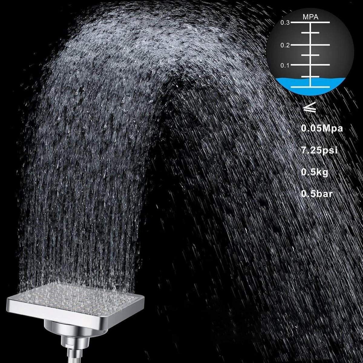 KOPFBRAUSE mit Filter 6 Zoll Chrom - Silberfarben, Metall (15.2/12.7/15.2cm)