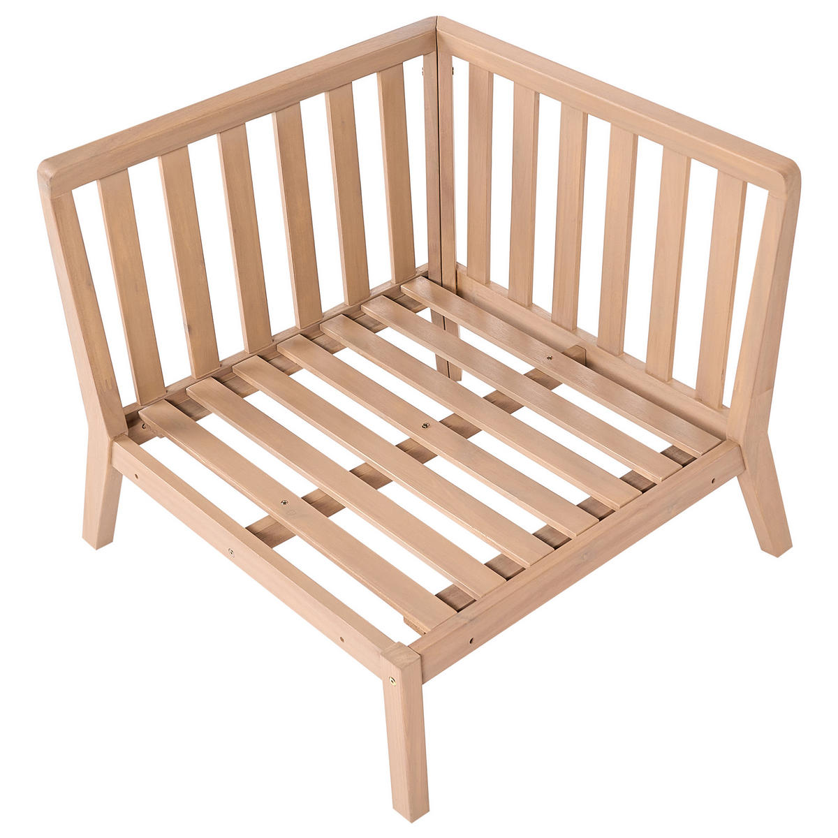 GARTEN-ECKMODUL Akazienholz Hellbraun Rivello - Hellbraun/Beige, Holz (80/84/80cm) - Beliani