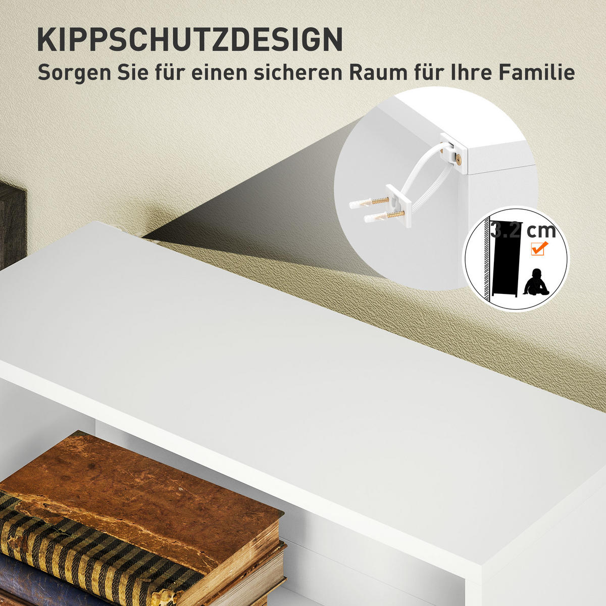 BÜCHERREGAL mit Verstellbare Ablage, Weiß - Weiß, Karton (24/158.5/60cm) - HOMCOM