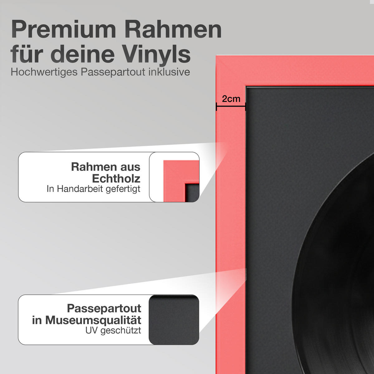 SCHALLPLATTEN RAHMEN 40/40 für die Vinyl - Rot, Holz (40/40cm) - K-Möbel