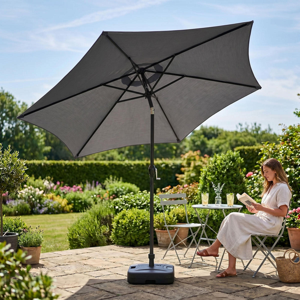 SONNENSCHRIM Grau 235/270 cm - Schwarz/Grau, Metall (270/270cm) - Akord