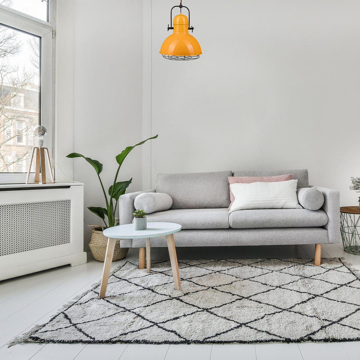 PENDELLEUCHTE Lampe Vintage 40/53 cm - Gelb, Metall (40/53cm) - Bamyum
