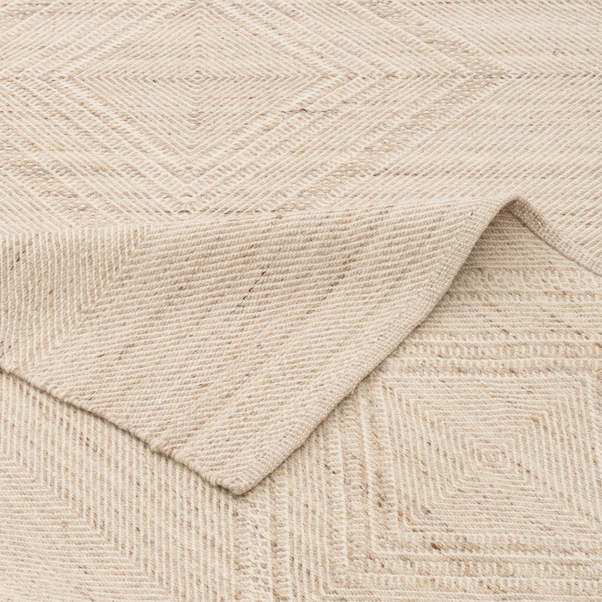 NATUR TEPPICH KELIM LÄUFER WOLLE LARA MELIERT - Naturfarben, Textil (70/130cm) - Pergamon