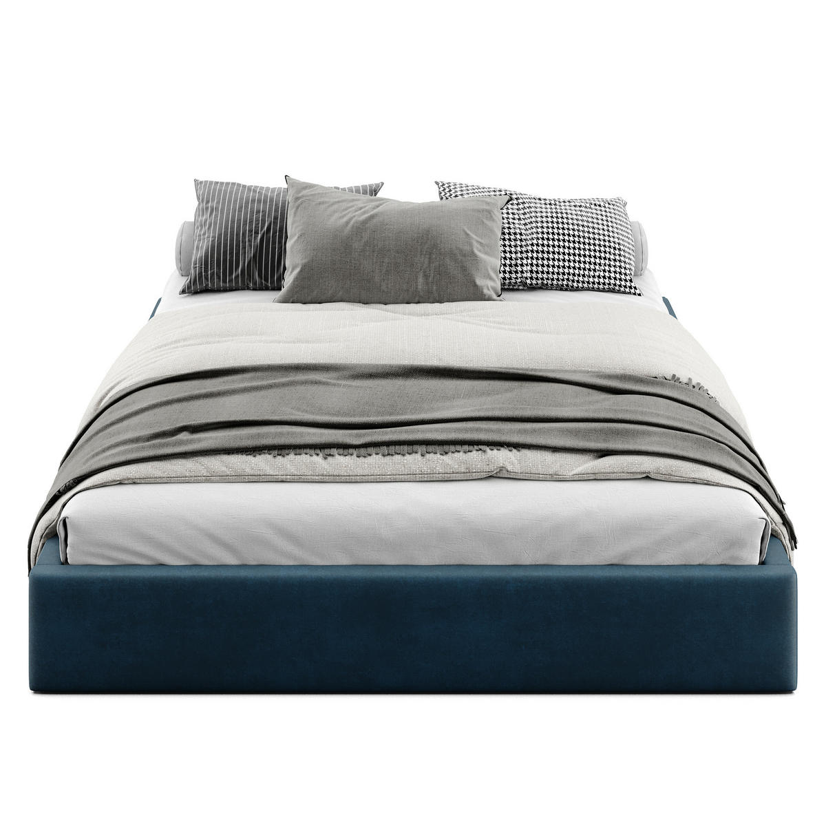 POLSTERBETT 180x200cm Bett mit Stauraum Lattenrost Dunkelblau - Dunkelblau, Holz/Holzwerkstoff (180/200cm) - Muralo