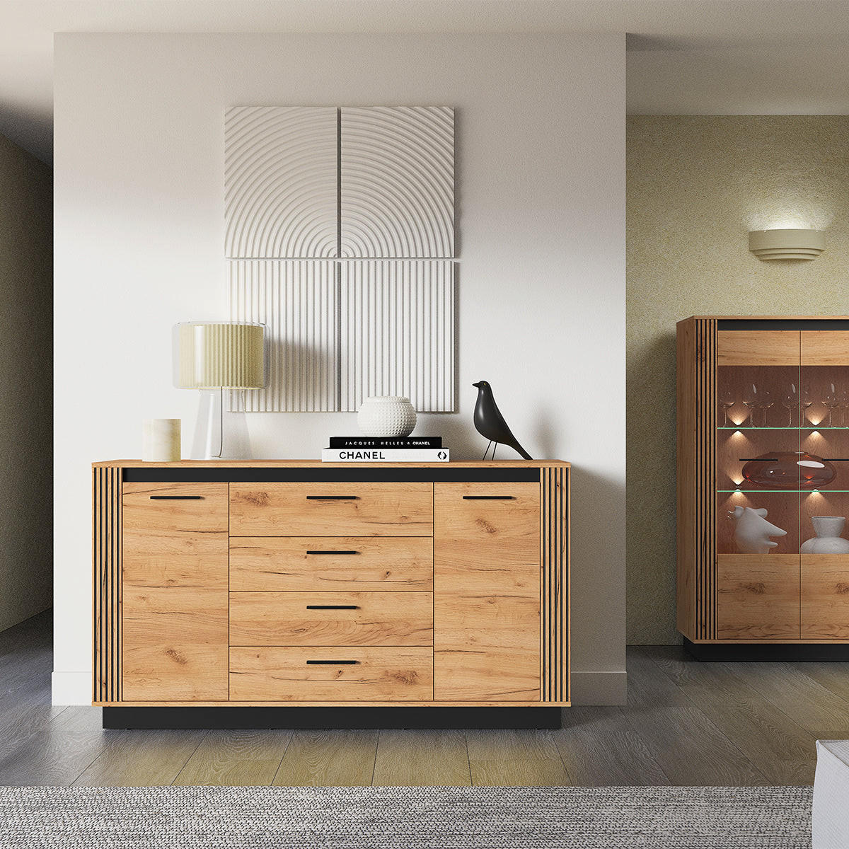 KOMODA Solal Drevo - hnedá, kompozitné drevo (160/90/40cm) - Petits-meubles