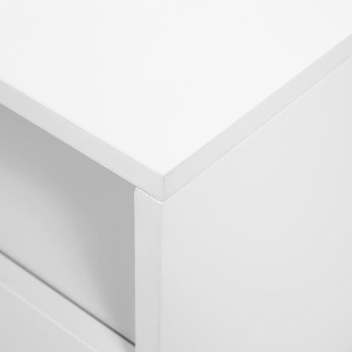 TV-MÖBEL Weiß, Hellbraun LIBERTY 40/180/55 cm - Weiß, Holzwerkstoff (180/55/40cm) - Beliani