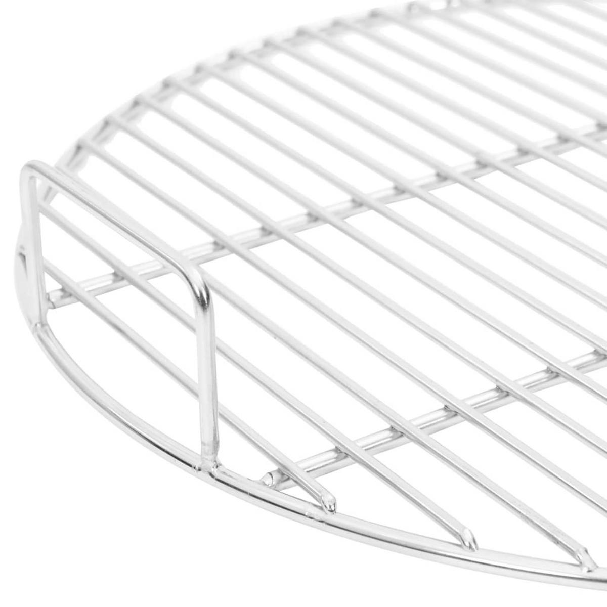 GRILLROST Mit Griffen Rund Ø44,5 Cm 304 Edelstahl - Silberfarben, Metall (44.5/44.5cm) - vidaXL