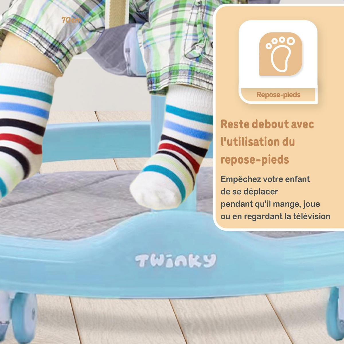 LAUFLERNWAGEN mit Spielset & Bodenmatte Blau - Blau, Kunststoff (70/70cm) - Twinky