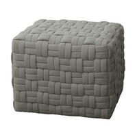 HOCKER POPPY Stoff Grau - Grau, Textil (50/42/55cm) - SVITA