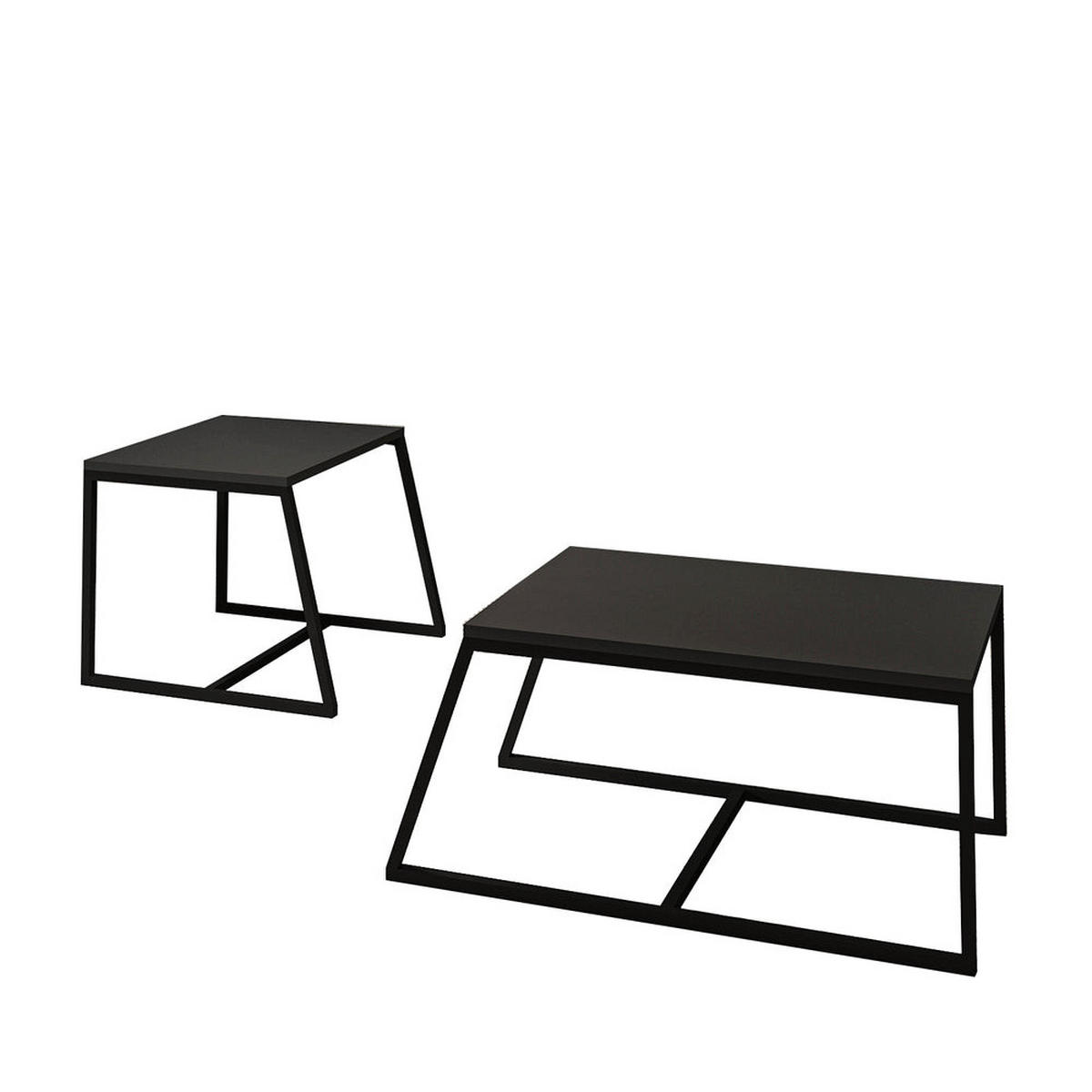 COUCHTISCH 2er Set Between Anthrazit mit Metall Füße - Anthrazit, Holzwerkstoff/Metall (50/88/38cm) - moebel17