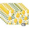 PLATZSETS 6er-Set Blumen - Ostereier - Gelb Placemats 45x30 cm - Gelb, Kunststoff (0.3/45/30cm) - MuchoWow