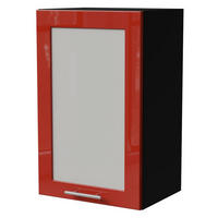 KÜCHENHÄNGESCHRANK Brerra W2S/45 Schwarz / RAL 3002 karminrot Hochglanz 45 / 32,5 / 72cm - Rot/Schwarz, Holz/Holzwerkstoff (45/72/32.5cm) - Feldmann-Wohnen