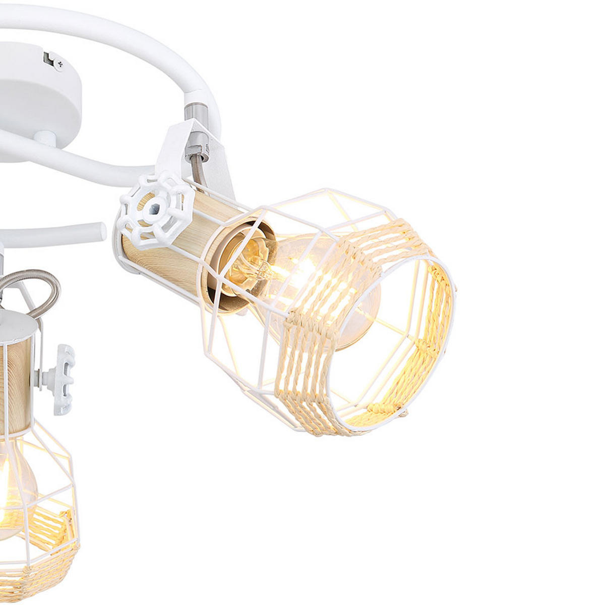 DECKENLEUCHTE Metall Weiß verstellbar - Weiß, Metall (25/25/20cm) - Globo Lighting