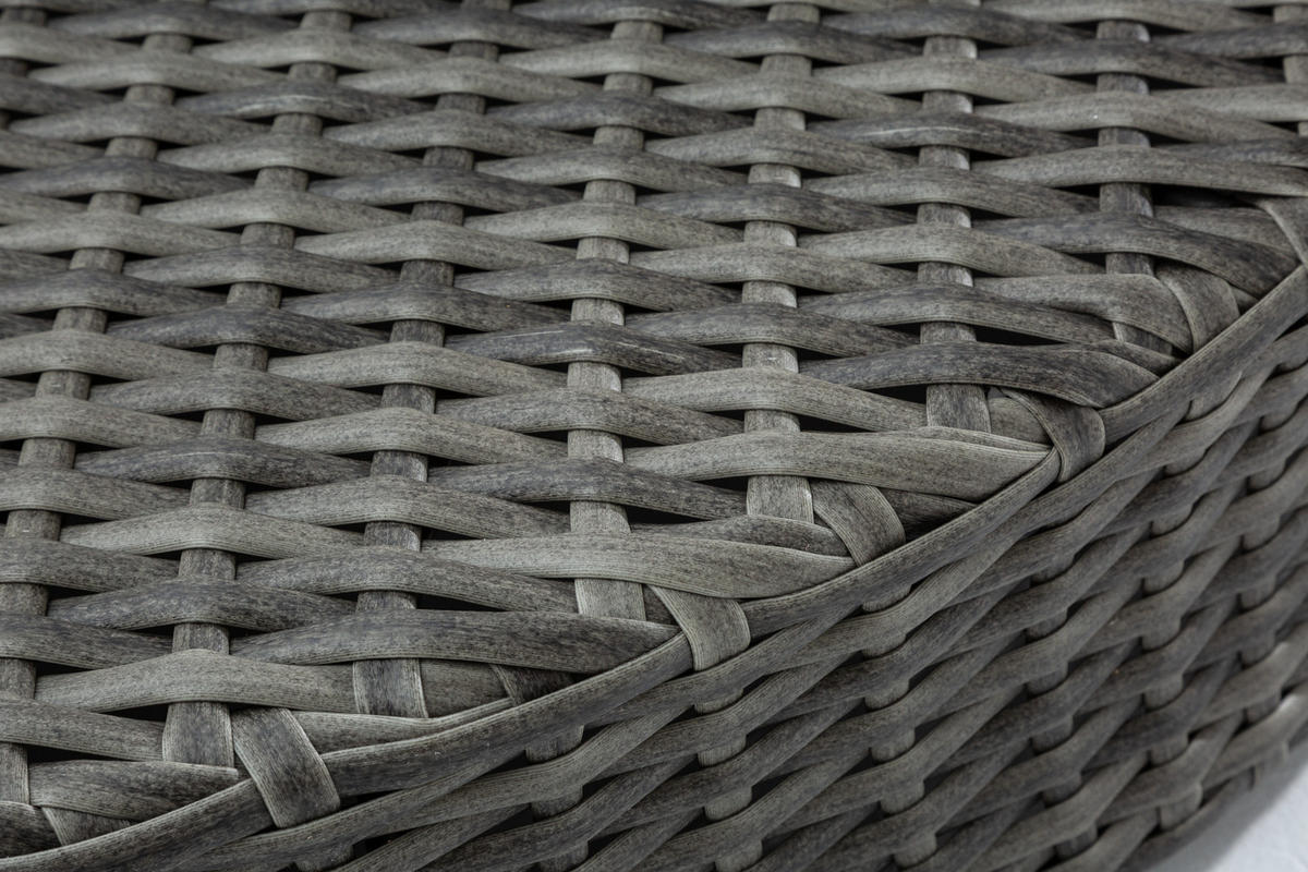 SONNENINSEL SEATTLE Polyrattan Grau 178105 cm - Grau, Textil/Metall (195/168/178cm) - riess-ambiente