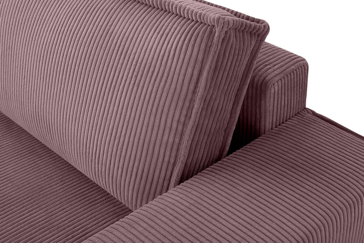 3-SITZER-SCHLAFSOFA NAPI in Pet Friendly Cord-Stoff, hellviolett - Violett/Schwarz, Textil (244/89/101cm) - KONSIMO®