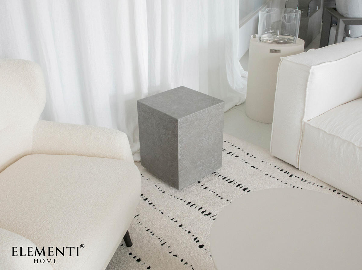 BEISTELLTISCH TEVERE aus GF-Beton, Wetterbeständig, 35x35x46 cm - Grau, Naturmaterialien (35/35/46cm) - Elementi