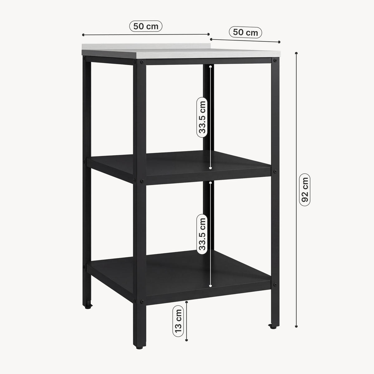 OUTDOOR-STANDREGAL Bolognano - Schwarz, Metall (50/50/92cm) - casa.pro