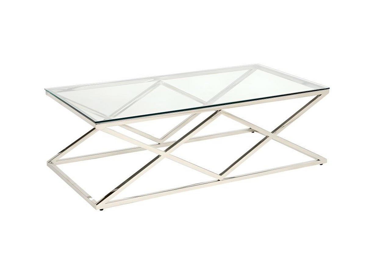 COUCHTISCH - Glas & Stahl - Goldfarben - CHARLOTTE - Transparent, Glas (120/60/40cm) - Pascal Morabito