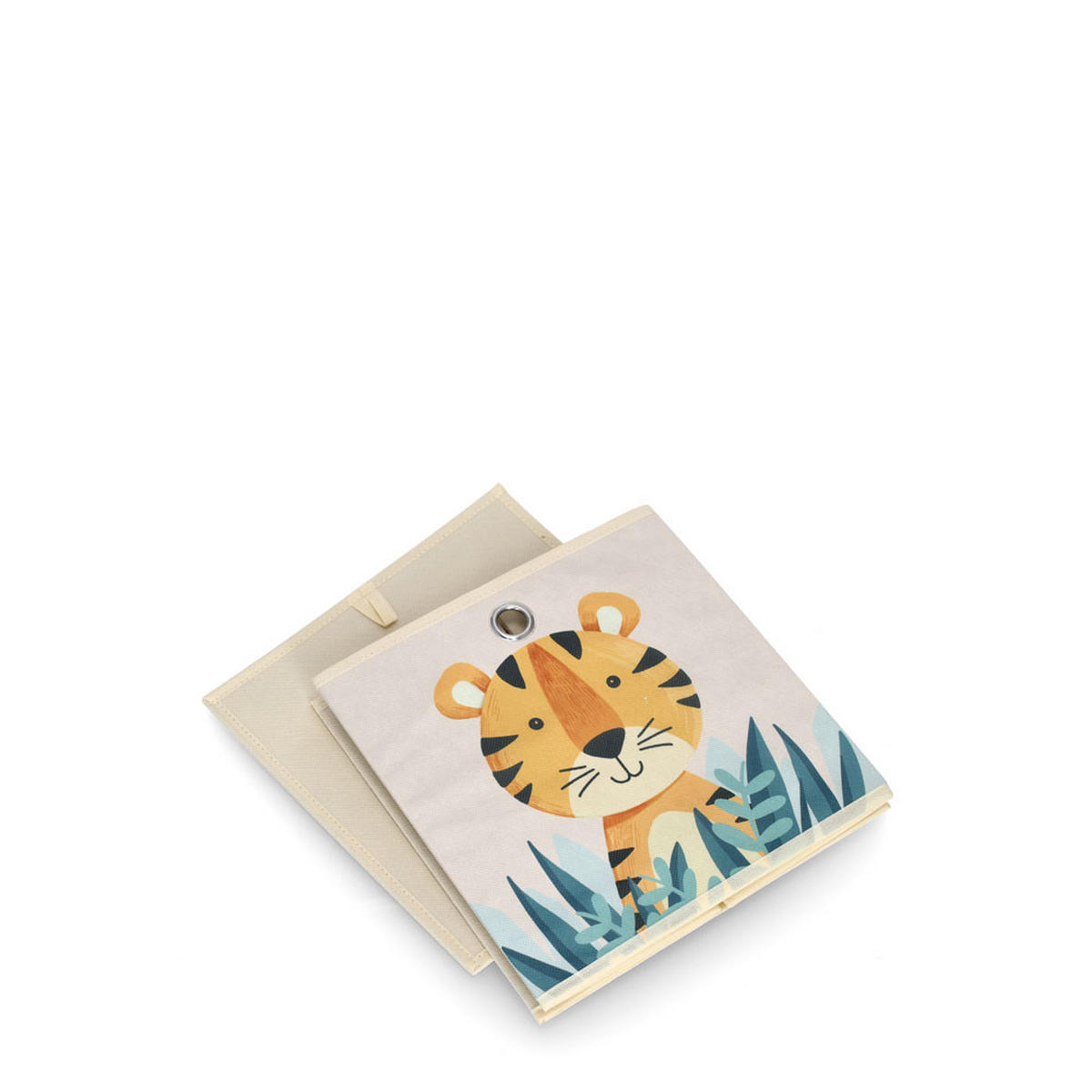 AUFBEWAHRUNGSBOX Tiger, Vlies - Beige - Beige/Gelb, Textil (28/28cm) - Zeller Present