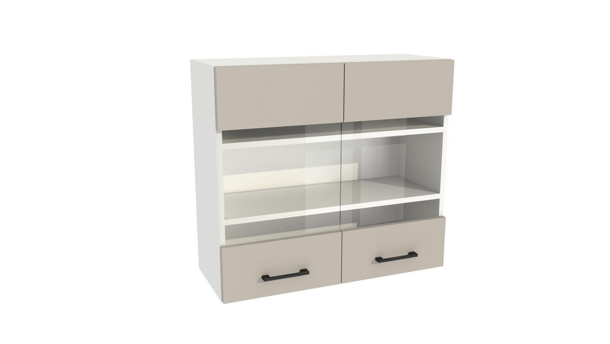 WINKELKÜCHE 240x180 cm mit Arbeitsplatte- SIMPLY Z1 - in Kaschmir / Weiß - Kaschmir/Schwarz, Holz (420/212/53cm)