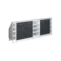 DACHSCHRÄGENSCHRANK-SET Rion Schwarz Beton 5er Set - Schwarz, Holzwerkstoff (210/81.6/46cm) - Vicco
