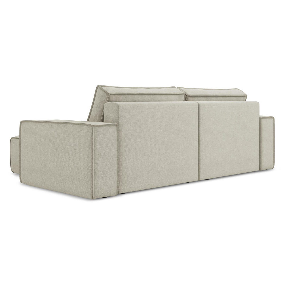 ECKSOFA mit Schlaffunktion Strukturstoff Stoff Beige - Beige/Creme, Kunststoff/Textil (257/148cm) - Makamii