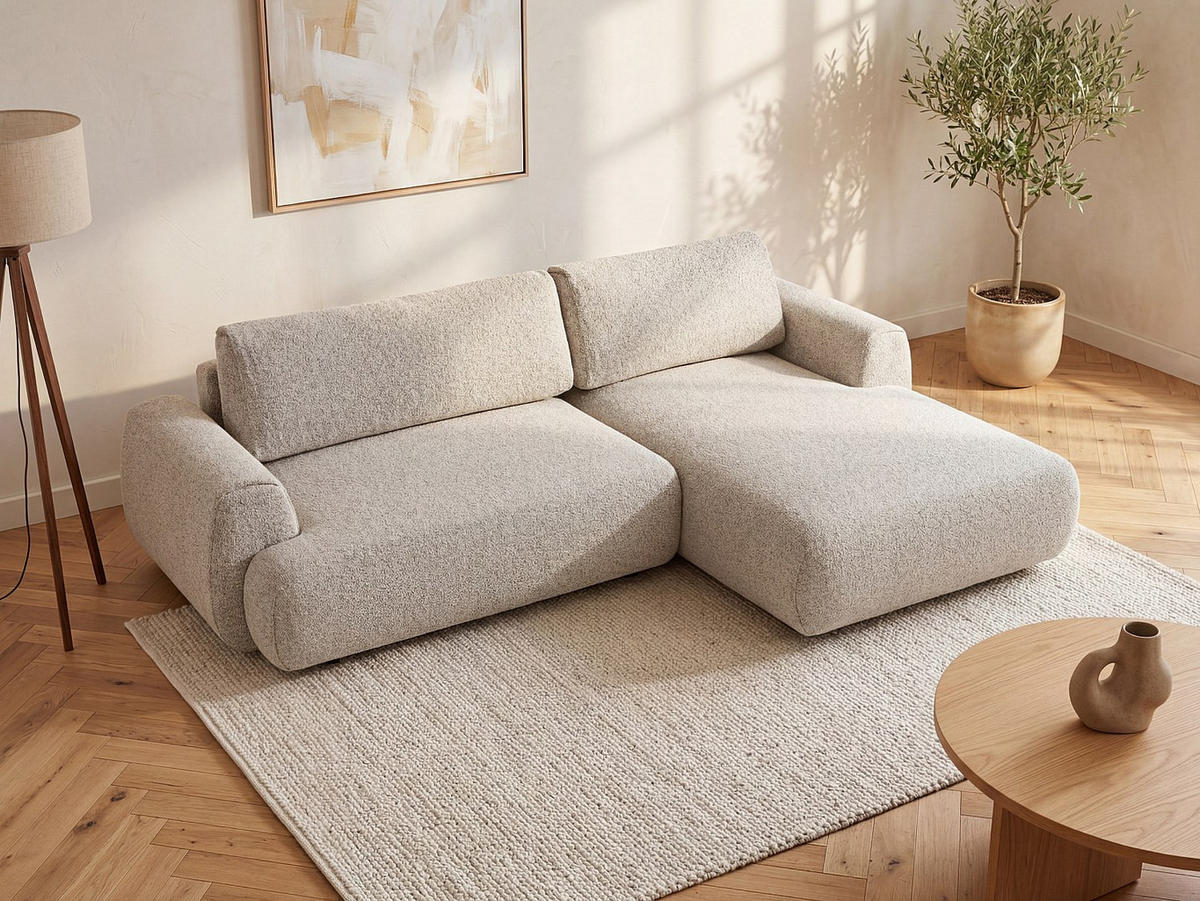 SCHLAFSOFA - 4 Personen-Sitzer - Stoff - Hellgrau - - Hellgrau, Textil (270/81/167cm) - Vente-Unique