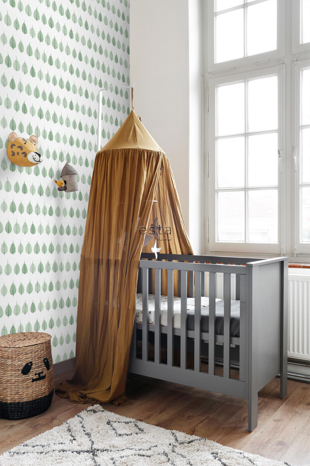 TAPETE Skelettblätter 53 cm x 10.05 m - Weiß, Papier (53/1000cm) - ESTAhome