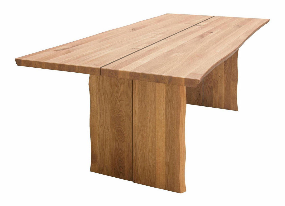 TISCHGRUPPE Dalida mit 3 Stühlen und Bank Massivholz Wildeiche geölt - Wildeiche, Holz (211/1/200cm) - 58aufmkessel