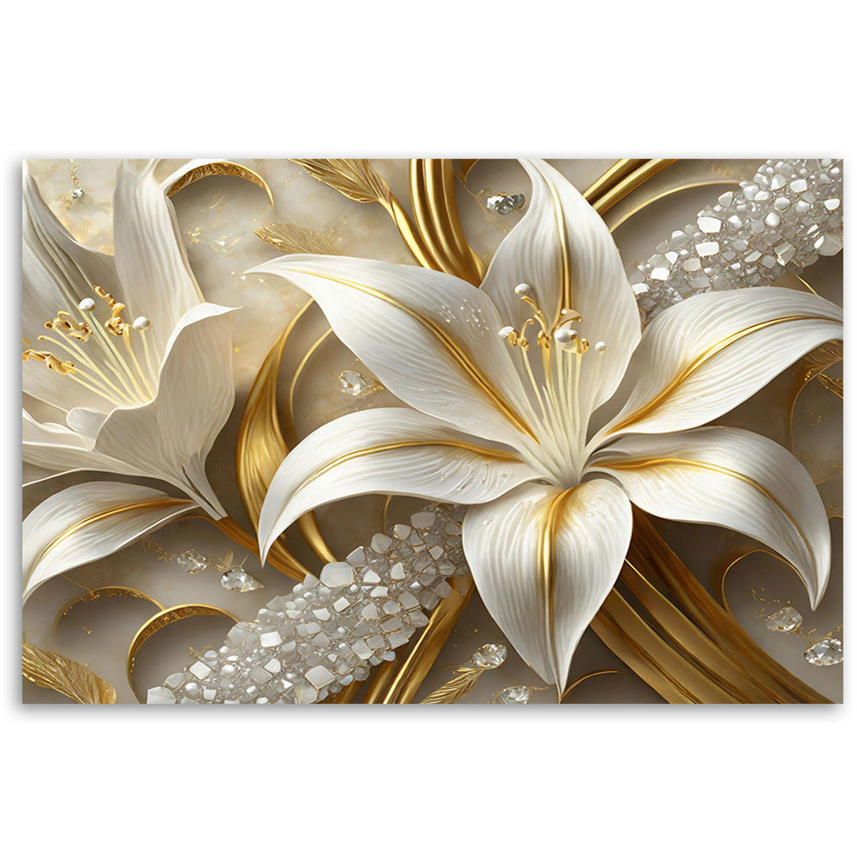 KUNSTDRUCK Gold 90/60 cm - Goldfarben, Textil (90/60cm) - KUNSTLOFT