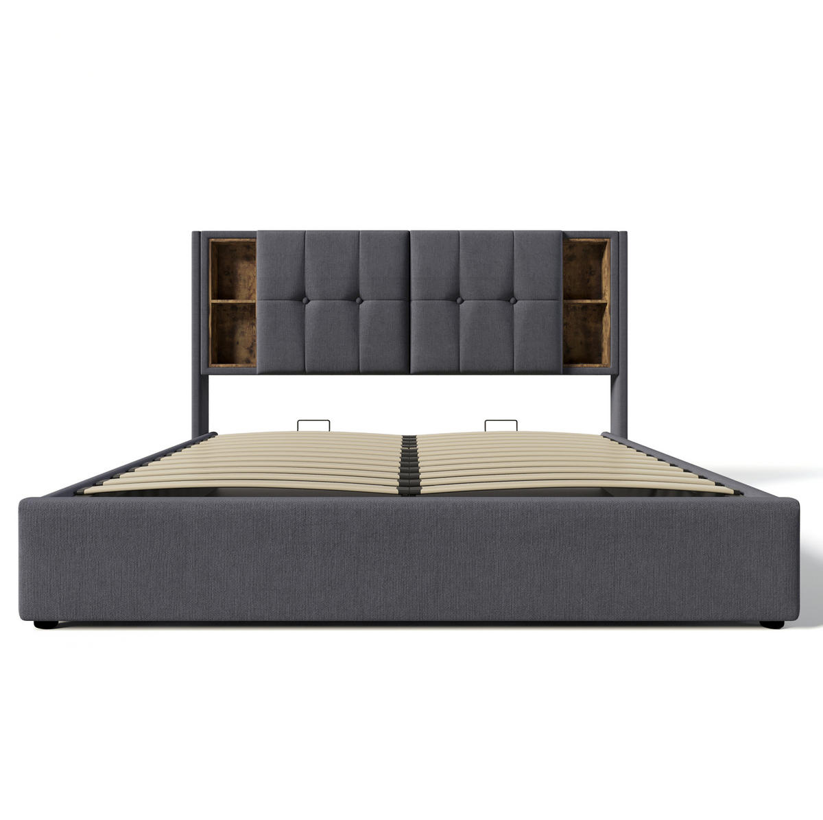POLSTERBETT 140/190 cm aus PU-Kunstleder mit LED-Beleuchtung und Bettkasten Schwarz - Schwarz, Kunststoff (140/190cm) - Modenvie