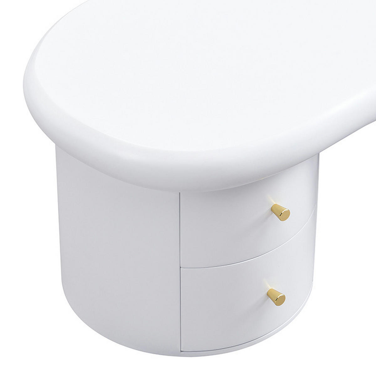 KLUBSKA miza iz MDF, 97/64/42 cm bela, z 2 predaloma - bela, leseni material (97/64/42cm) - BEAOK