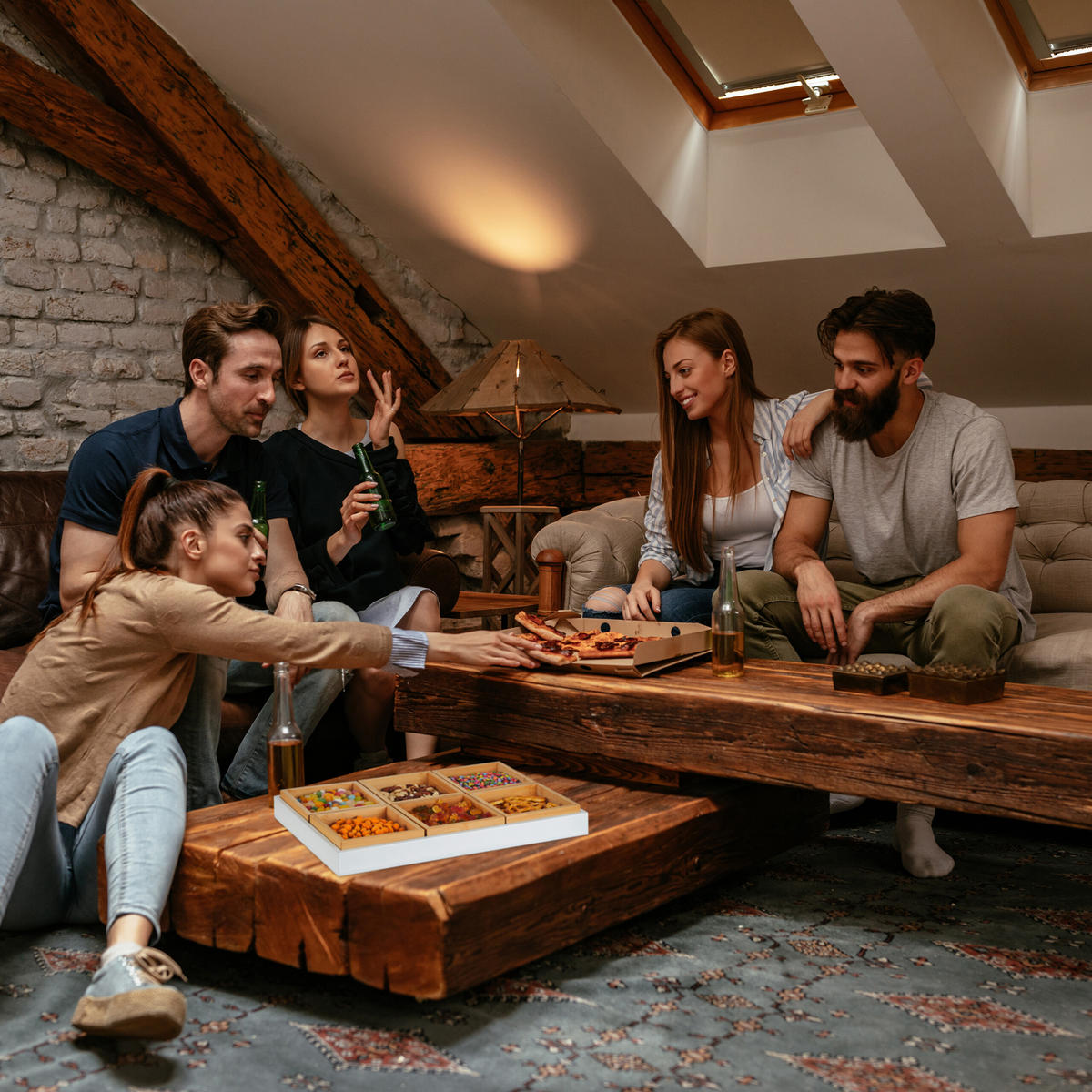 7-tlg.SNACKSCHALEN-SET - Multicolor, Holz (47/5.5/32.5cm) - Relaxdays