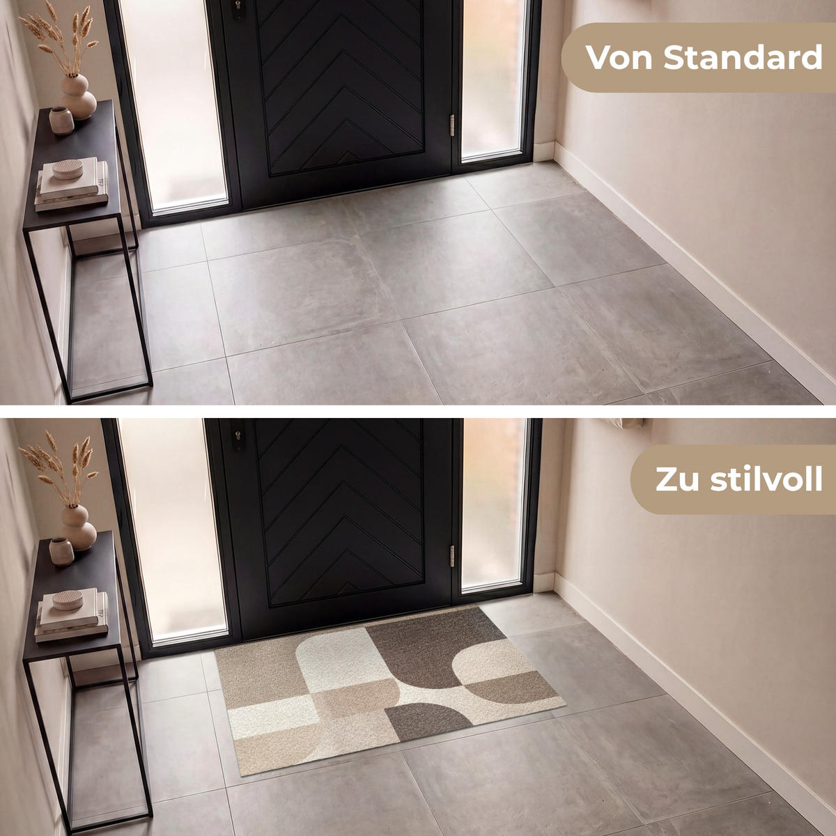 ROHOŽKA Geometrické - Tkaná struktura - Moderní 120x80 cm - béžová, textil/umělá hmota (120/0.4cm) - MuchoWow
