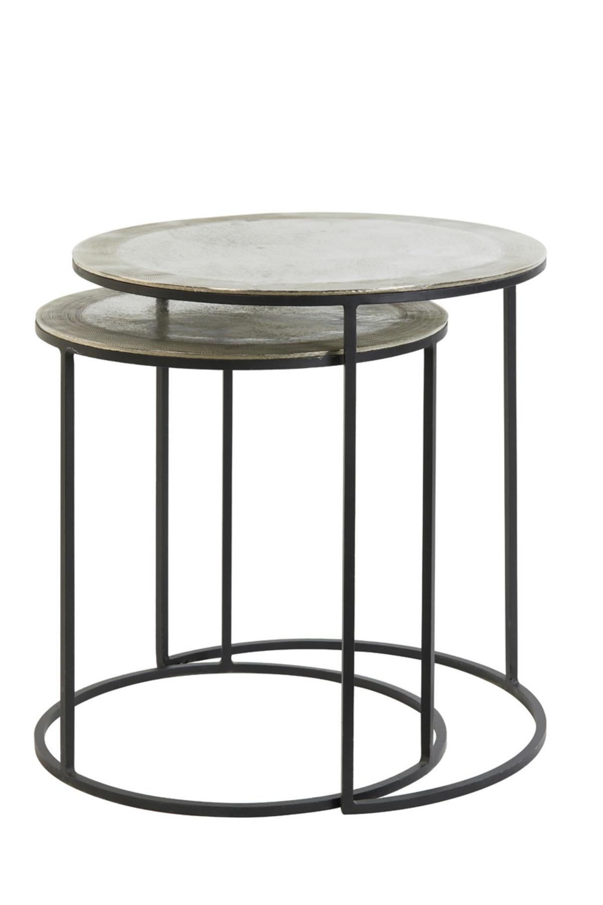 BEISTELLTISCH Talca Silber Ø49/52 cm 2er-Set - Silberfarben, Metall (49/49/50.5cm) - Light & Living