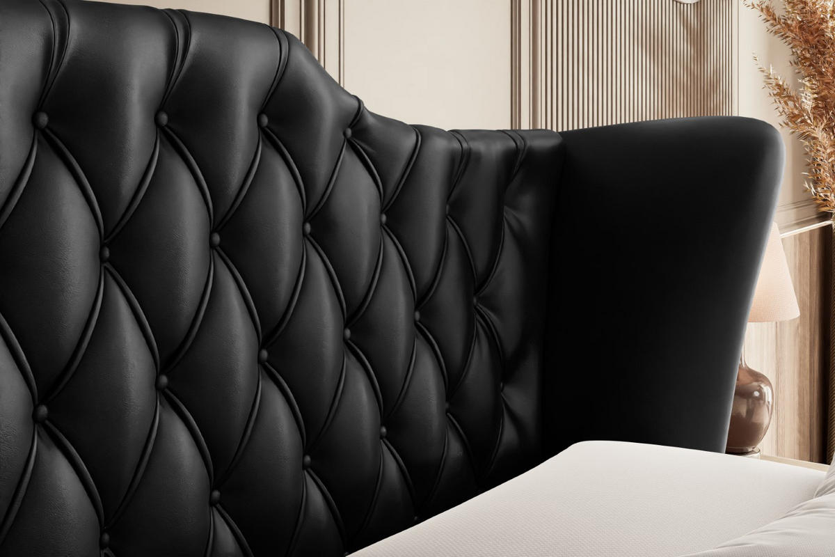 BOXSPRINGBETT VILA-Z KING - 200x200 - H3/H4 - Schwarz Hochglanz - Schwarz Hochglanz, Holzwerkstoff (200/200cm) - ALTDECOR