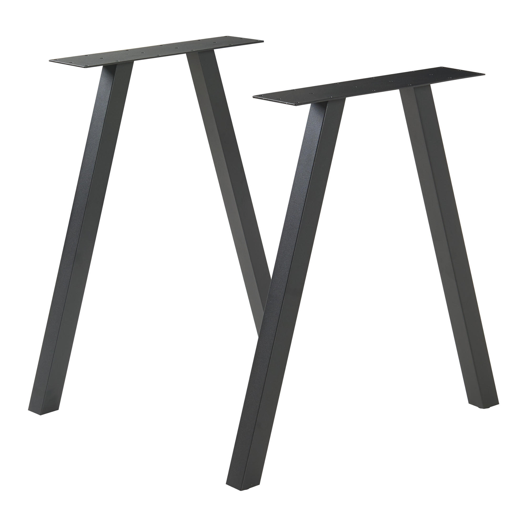 TISCHGESTELL-SET 2 TLG. Heustreu - Schwarz, Metall (70/72/12cm) - [en.casa]
