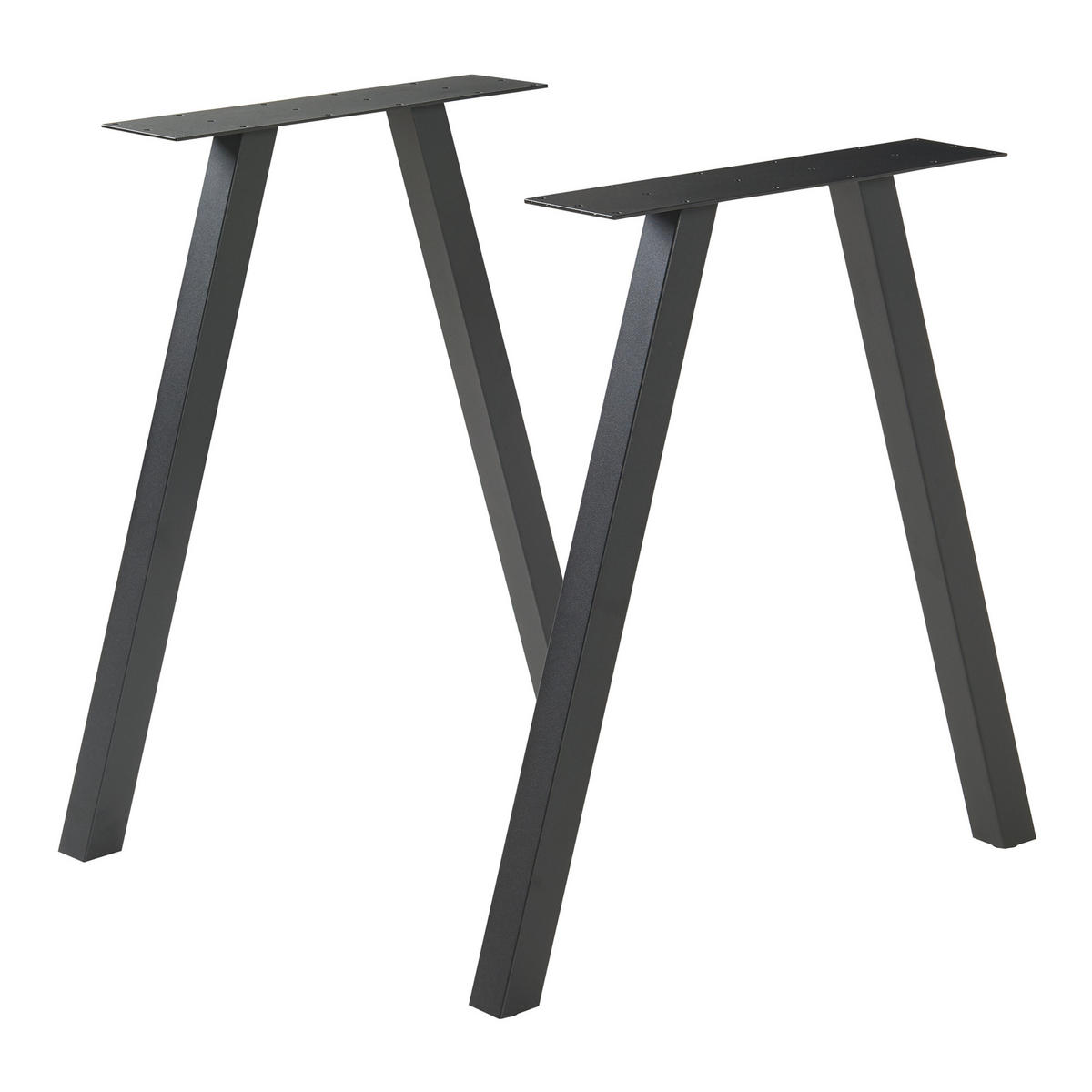 TISCHGESTELL-SET 2 TLG. Heustreu - Schwarz, Metall (70/72/12cm) - [en.casa]