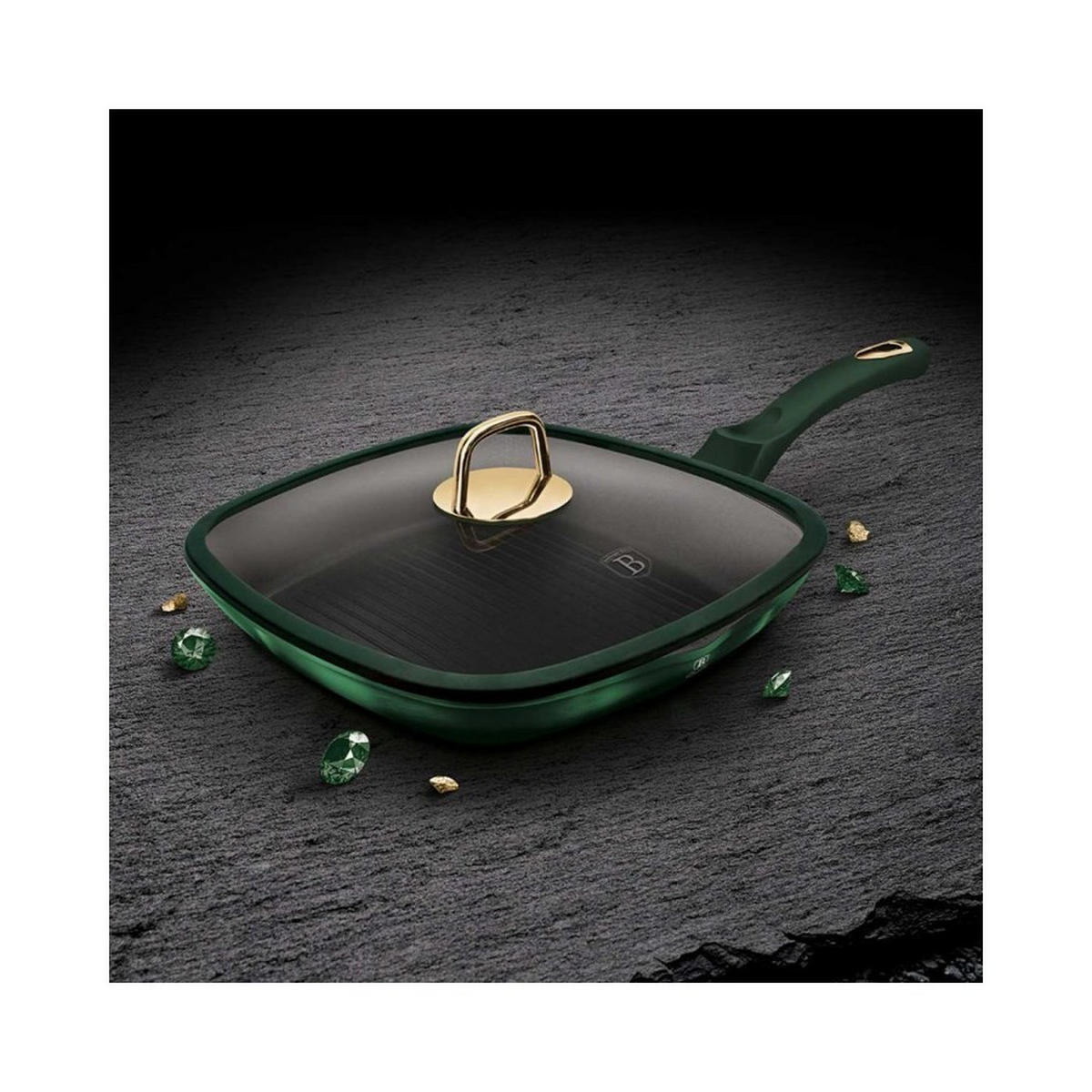 TITAN-GRILLPFANNE 28 cm Emerald 30025 - Grün, Glas (28/28/4.5cm) - Berlinger Haus