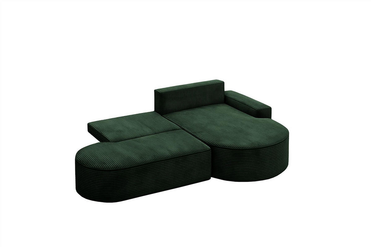 ECKSOFA Girona Mit Schlaffunktion - Grün, Holzwerkstoff/Textil (278/179cm) - Fun Möbel
