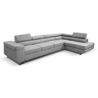 ECKSOFA Marlene IV L-Form mit verstellbaren Kopfstützen Schlaffunktion Bettkasten 347 cm rechts hellgrau - Hellgrau, Kunststoff (202/347cm) - Margaret Hadas24